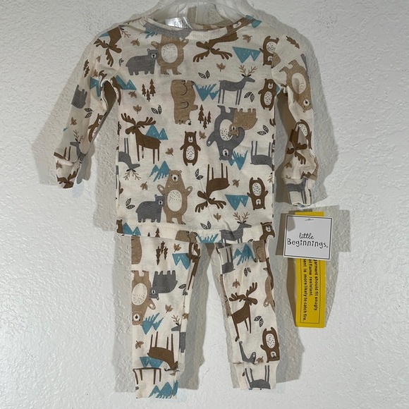 LITTLE BEGINNINGS 2 Piece Pajama Set Top & Pant Size 12 months New - Picture 1 of 4